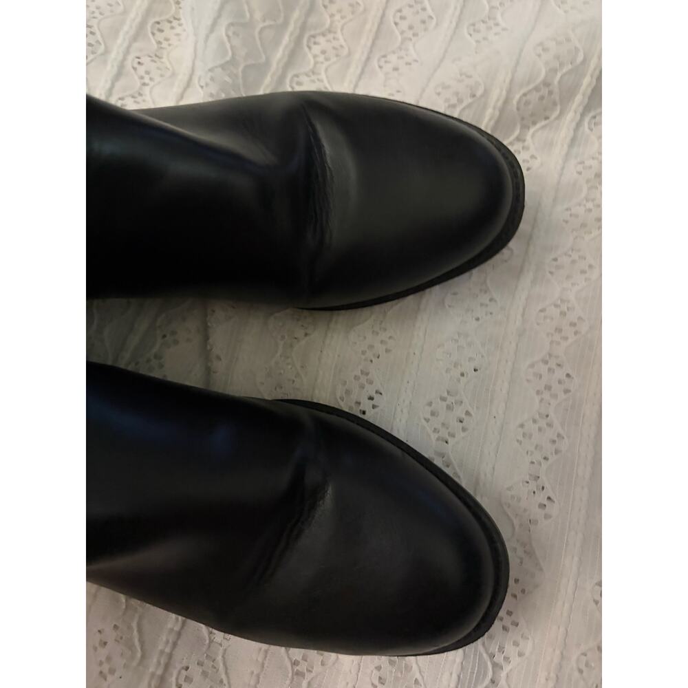 Tommy Hilfiger Riding Boots Black Brown Knee High Boots Women's 7.5 Logo - Picture 7 of 9